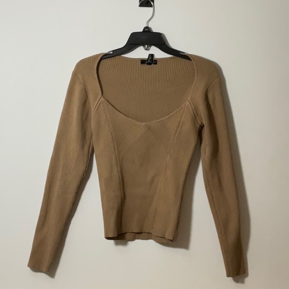 Aqua Tan Ribbed Long Sleeve